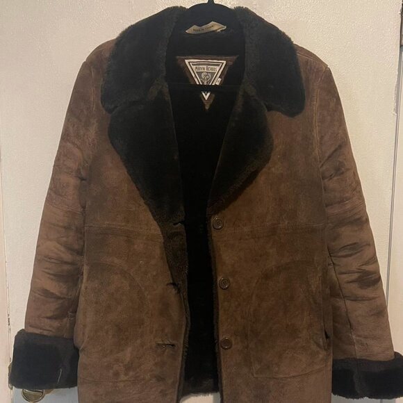 Genuine Leather Shearling Fur Coat - Picture 1 of 6